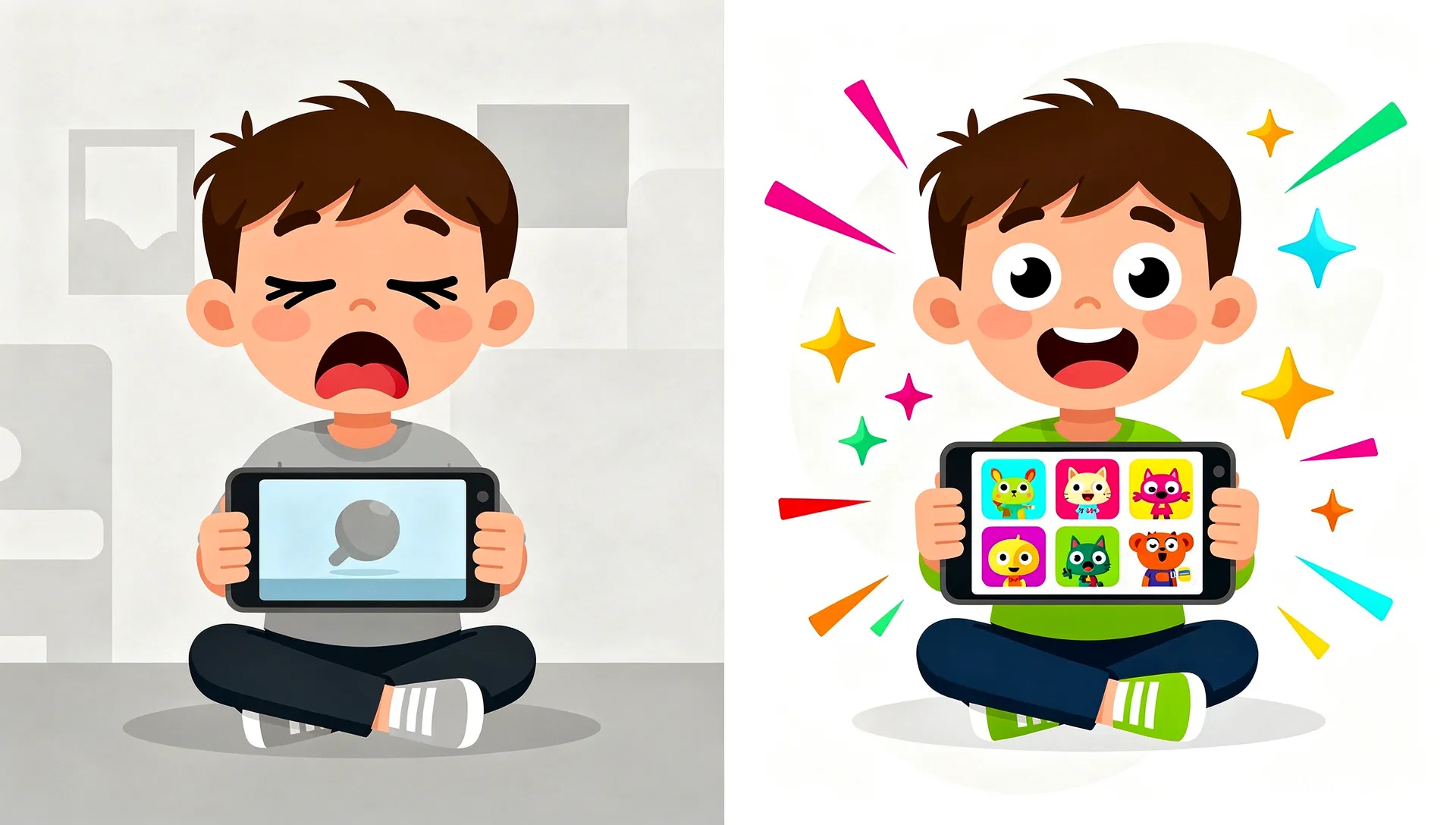 Child engagement with learning apps comparison