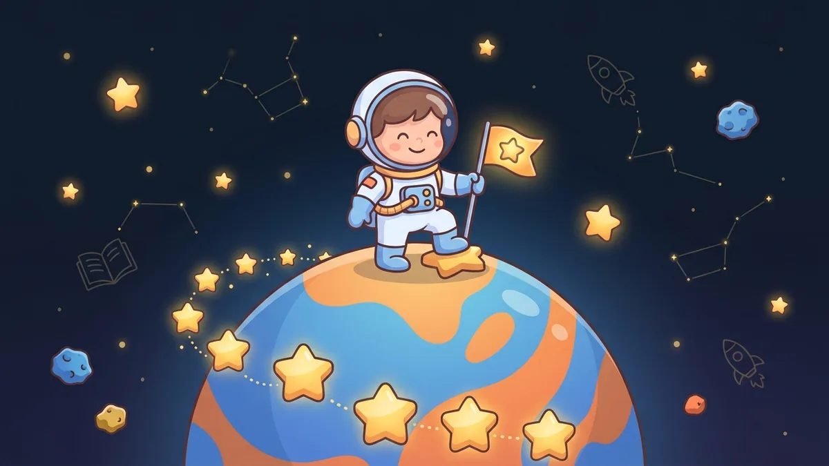 Un enfant motivé et content d’apprendre l’anglais