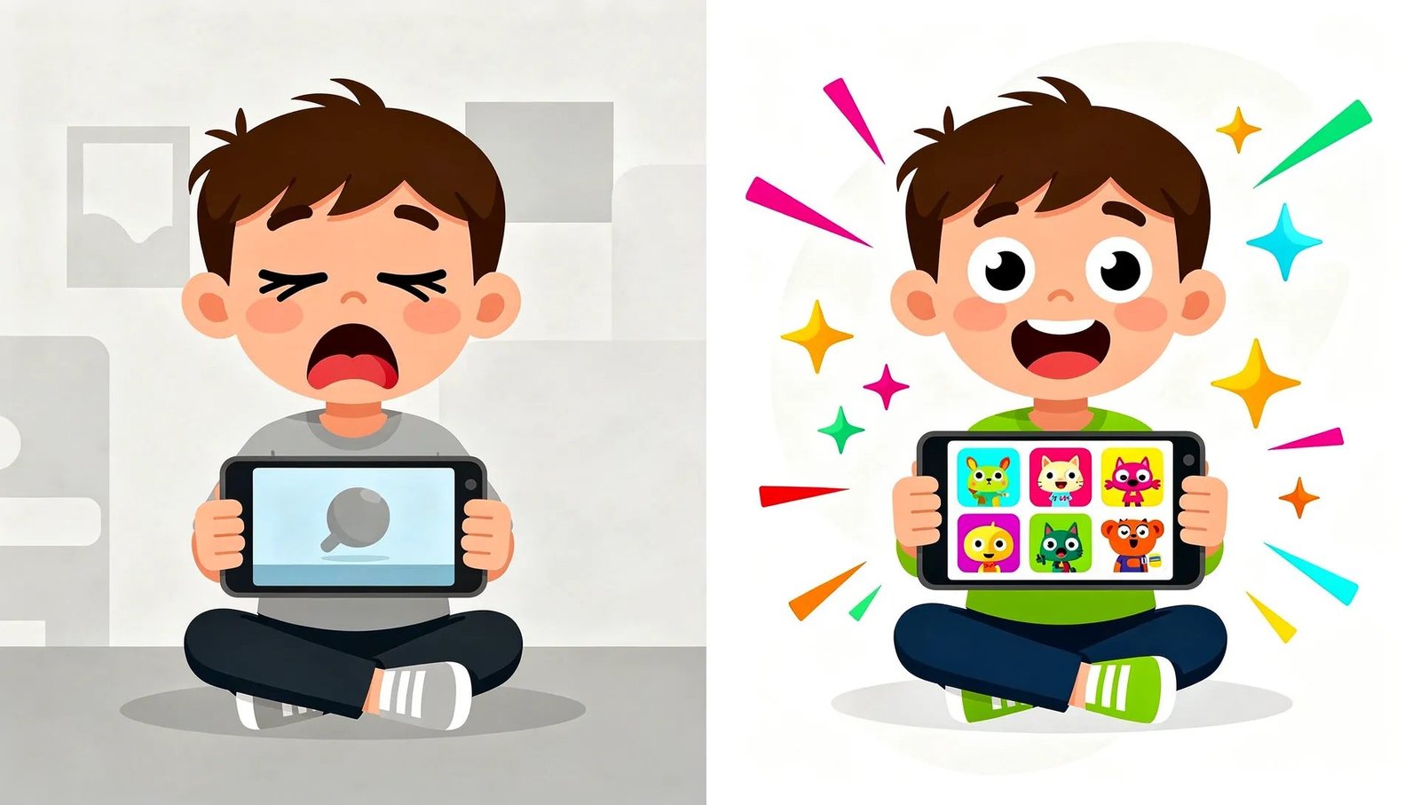 Child engagement with learning apps comparison